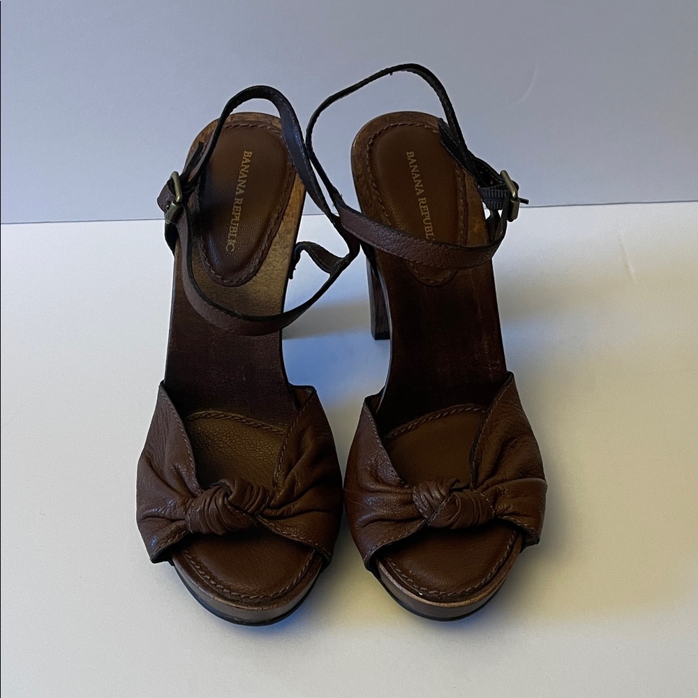 Banana Republic Dark Brown Heeled Sandals